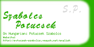 szabolcs potucsek business card